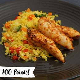 Peri Peri Chicken Tenders with Yellow Fried Rice (GF)